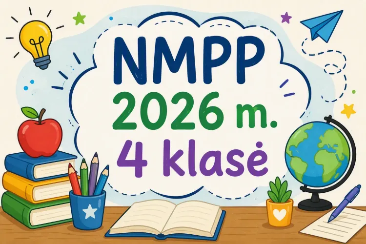 2026 m. NMPP matematika 4 kl. Prailgintas laikas