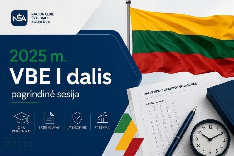 2025 m. užsienio (vokiečių) kalbos VBE I dalis. Pagrindinė sesija